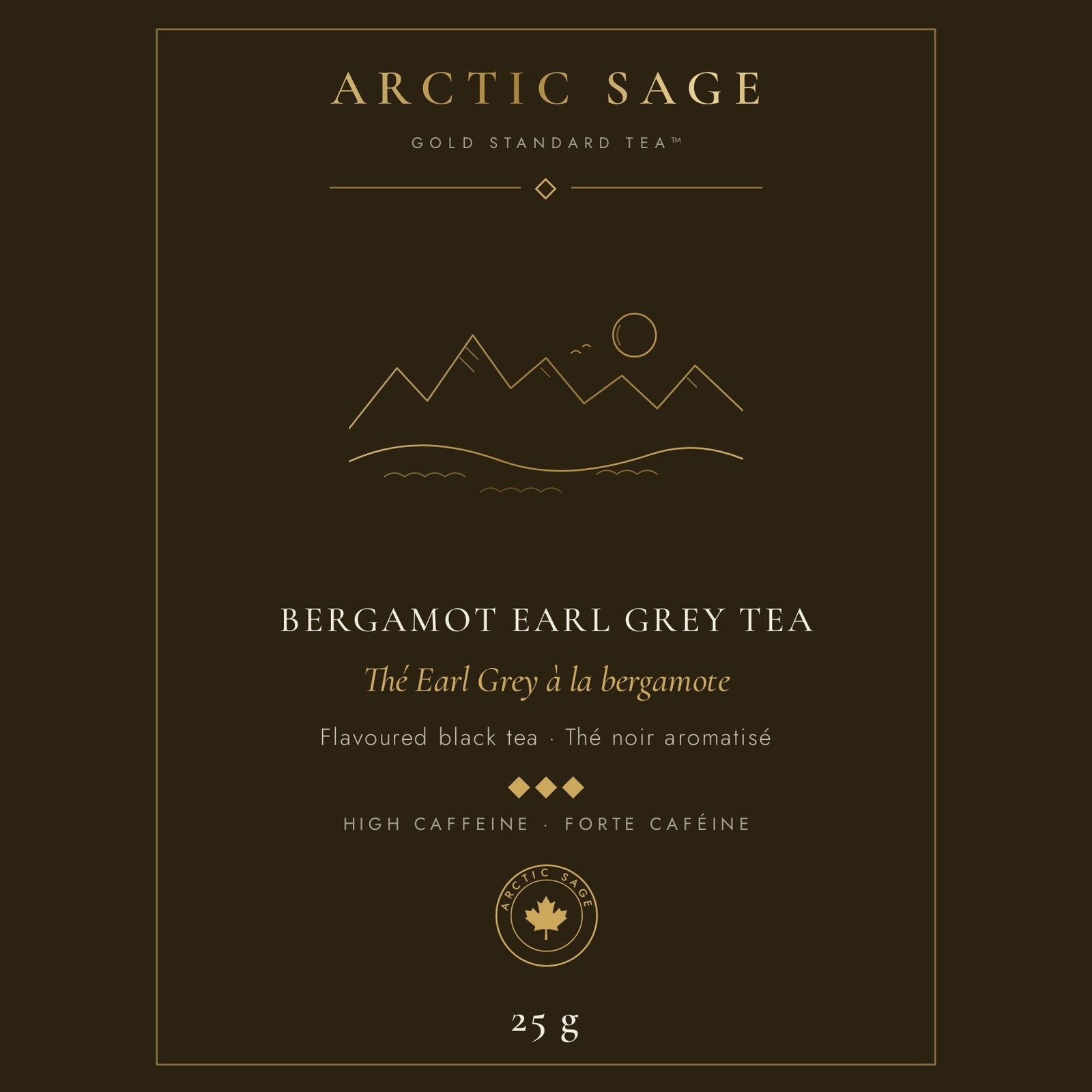 Arctic Sage Bergamot Earl Grey 25 g pouch label