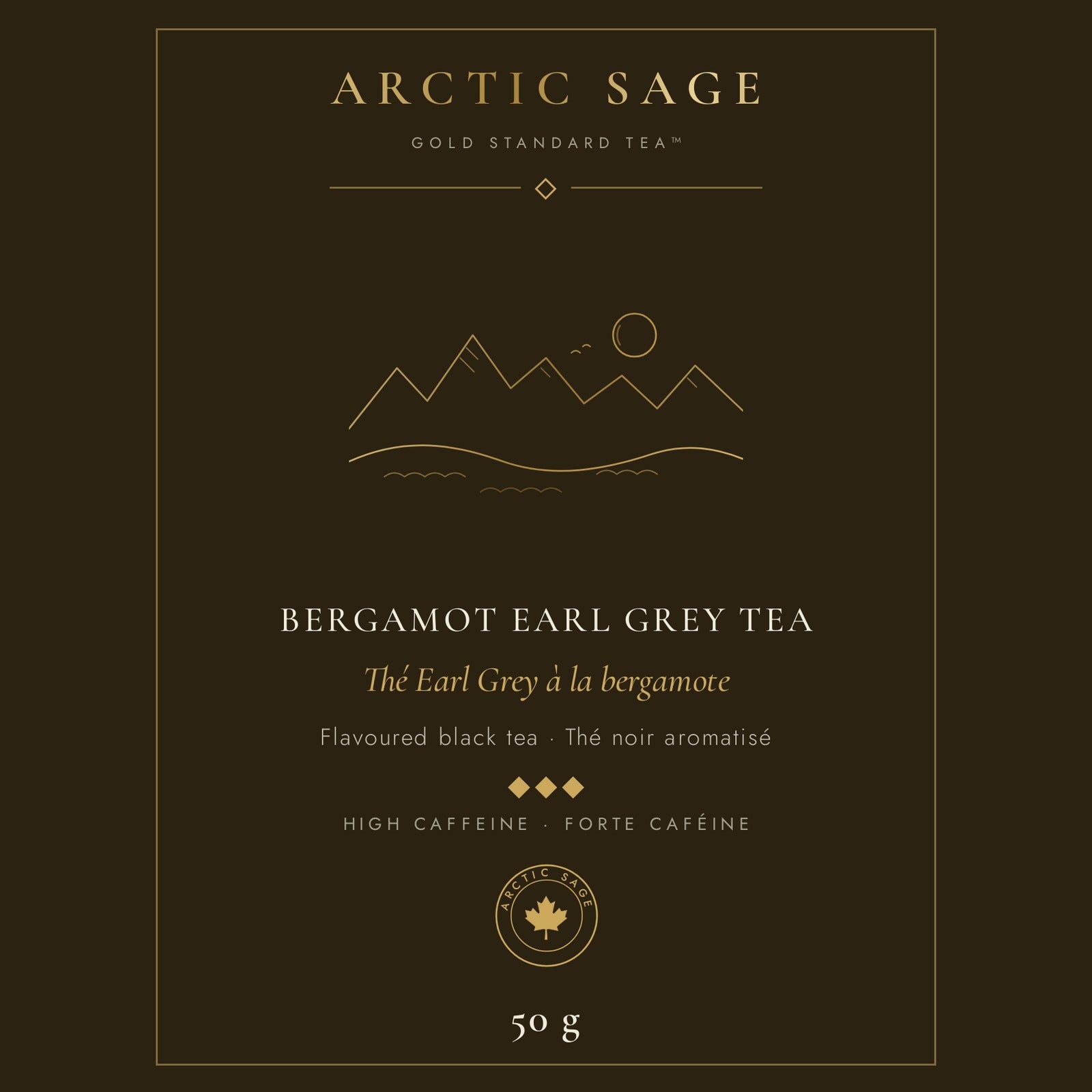 Arctic Sage Bergamot Earl Grey 50 g pouch label