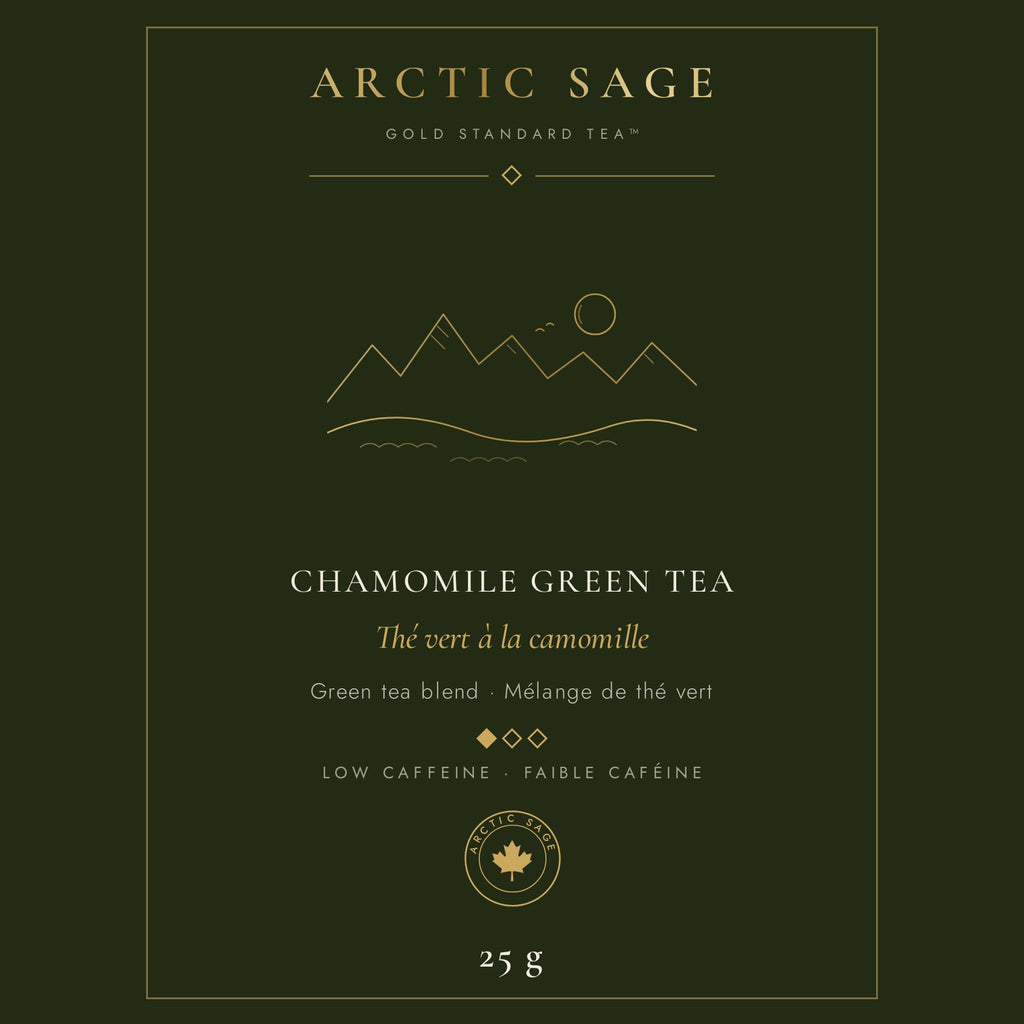 Arctic Sage Chamomile Green Tea 25 g pouch label
