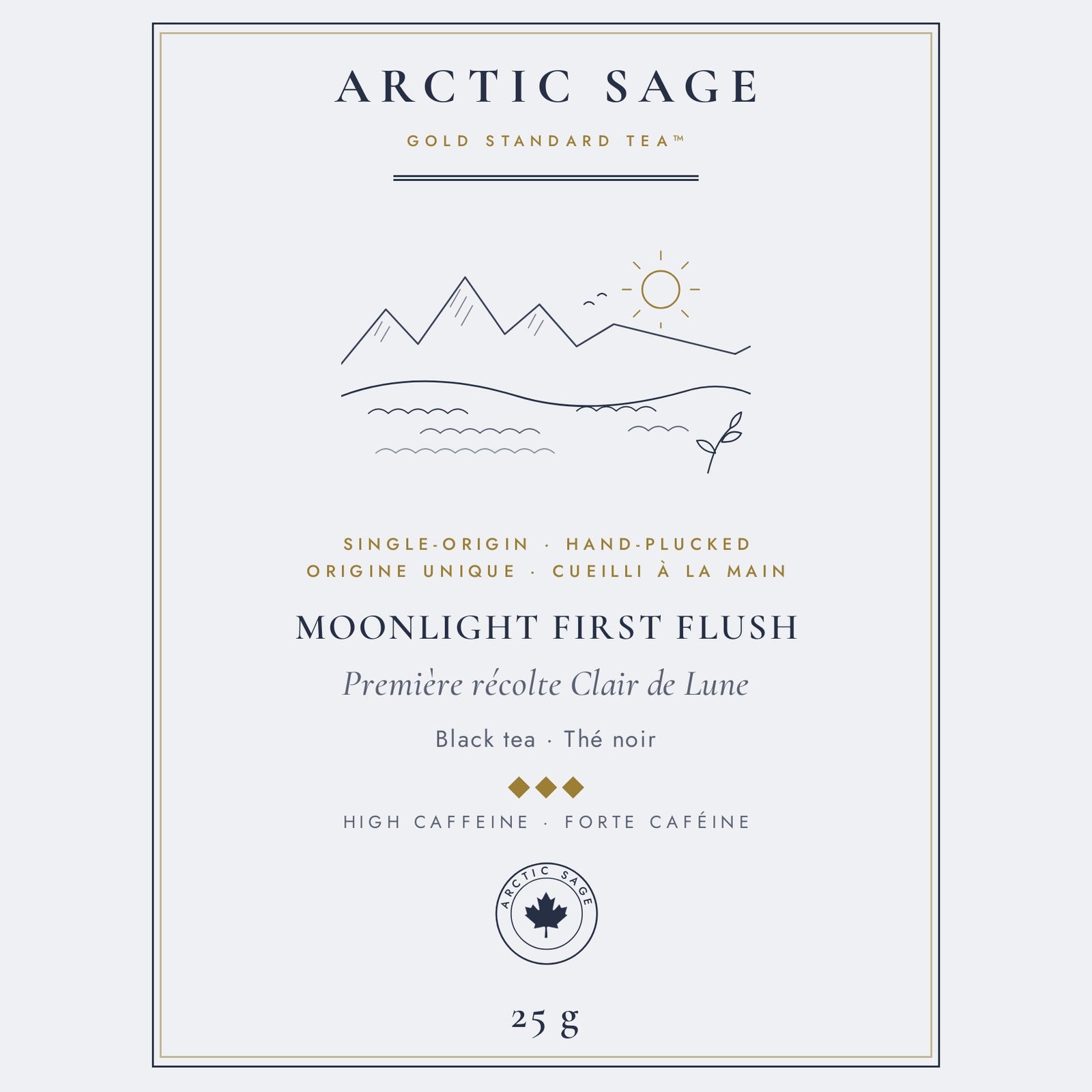 Arctic Sage Moonlight First Flush 25 g pouch label